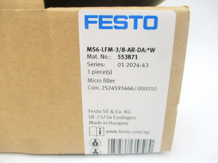 FESTO MS6-LFM-3/8-AR-DA:W 553871 300PSI NSMP