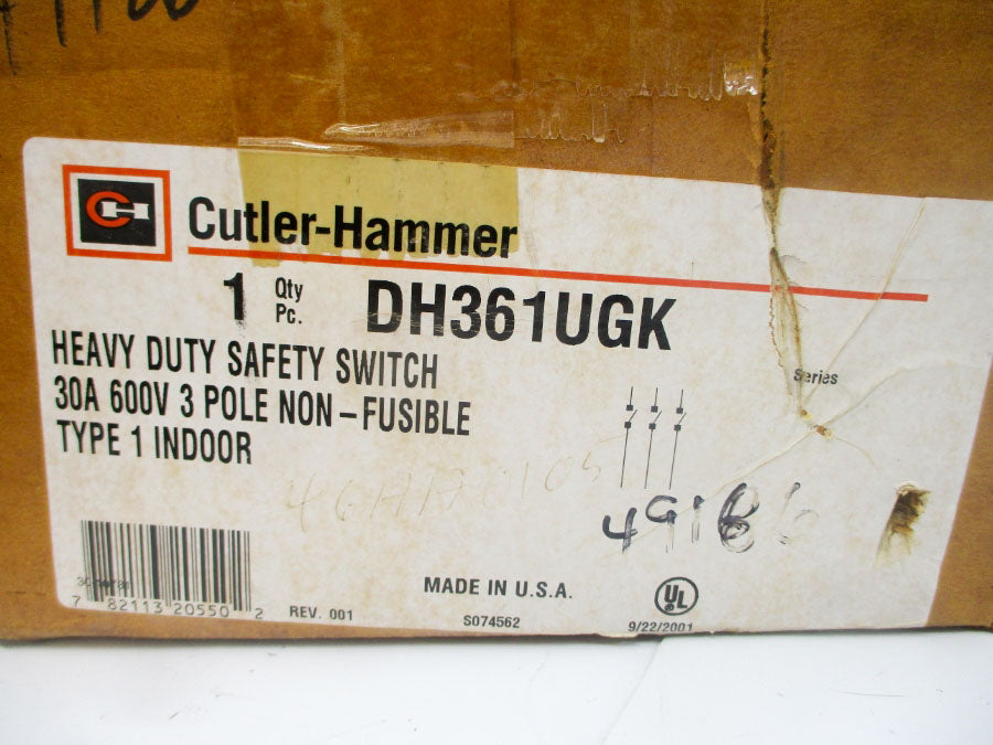 CUTLER HAMMER DH361UGK 600VAC 30A NSMP