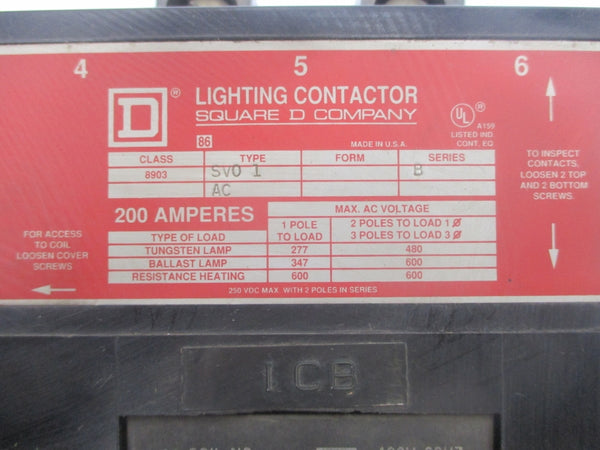 SQUARE D 8903SVO1 SER. B 440/480V 200A UNMP