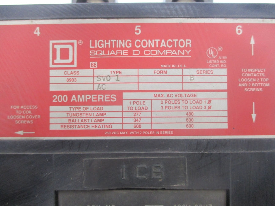 SQUARE D 8903SVO1 SER. B 440/480V 200A UNMP