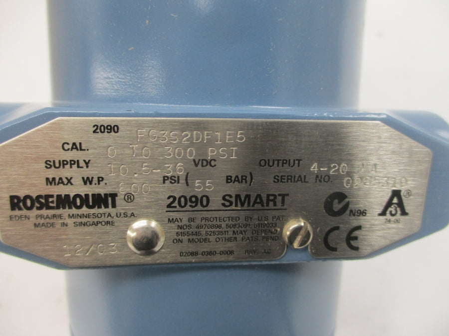 ROSEMOUNT 2090FG3S2DF1E5 10.5-36VDC 800PSI NSMP