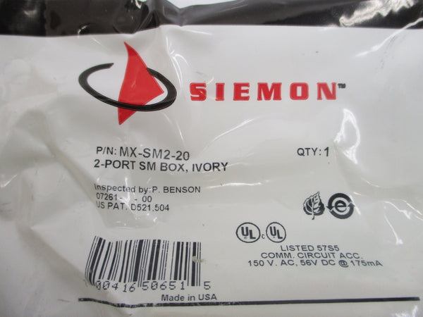 SIEMON MX-SM2-20 150VAC (PKG OF 10) NSMP