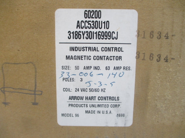 ARROW HART CONTROLS ACC530U10 3186Y30I16999CJ 24VAC 63A NSMP