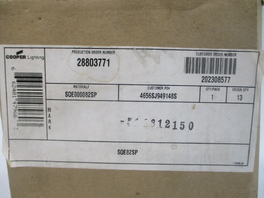 COOPER LIGHTING 28803771 SQE82SP NSMP