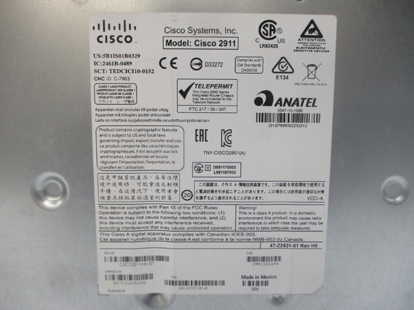 CISCO SYSTEMS 2911 REV. H0 NSNP