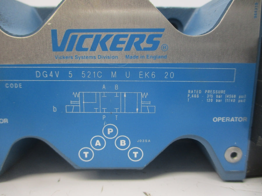 VICKERS DG4V5521CMUEK620 115VAC 4568/1740PSI NSNP
