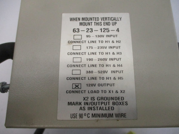 SOLA 63-23-125-4 520V 0.75A (AS PICTURED) NSNP