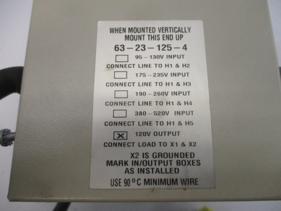 SOLA 63-23-125-4 520V 0.75A (AS PICTURED) NSNP