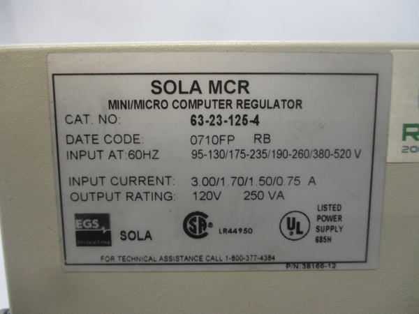SOLA 63-23-125-4 520V 0.75A (AS PICTURED) NSNP