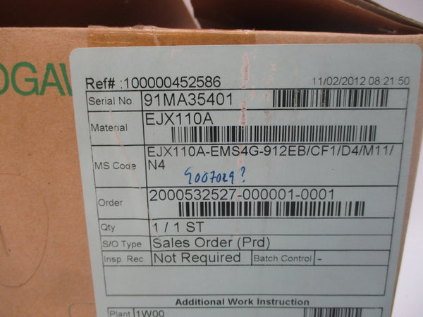 YOKOGAWA EJX110A-EMS4G-912EB/CF1/D4/M11/N4 10.5-42VDC NSMP