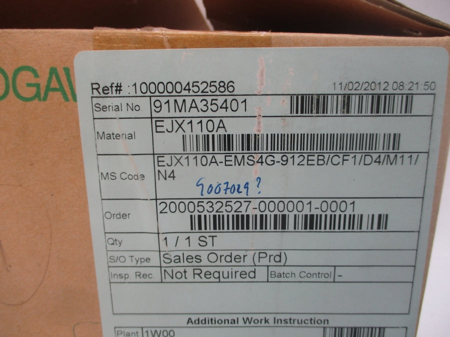 YOKOGAWA EJX110A-EMS4G-912EB/CF1/D4/M11/N4 10.5-42VDC NSMP