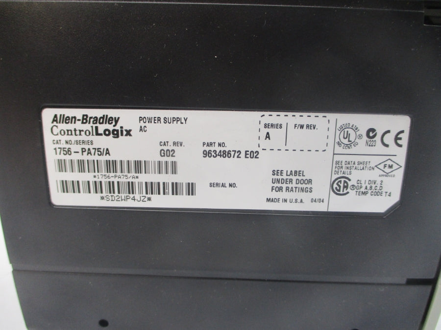 INDUSTRIAL SPARE PART 1756PA75 SER. A REV. E02 NSMP