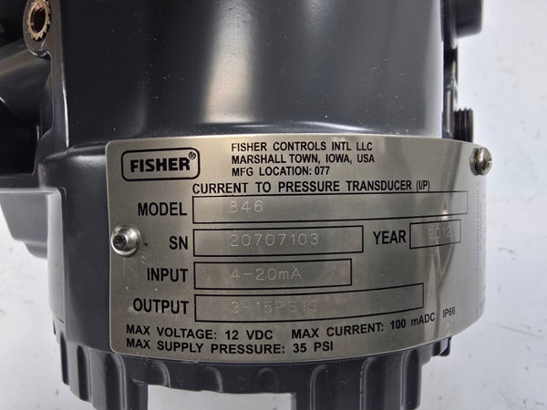 FISHER CONTROLS 846 12VDC 3-15PSI NSNP