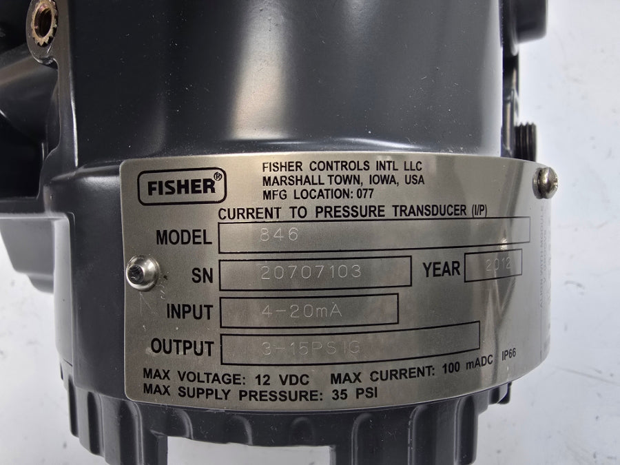 FISHER CONTROLS 846 12VDC 3-15PSI NSNP