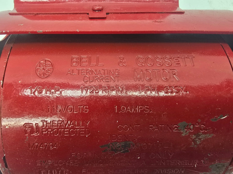 BELL & GOSSETT HV M74794 M10711-1-2-07 115V 1.9A NSNP