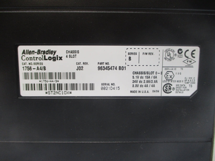 INDUSTRIAL SPARE PART 1756-A4 SER. B 24VDC 15A REV. J02 NSMP