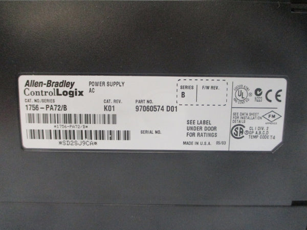 INDUSTRIAL SPARE PART 1756-PA72 SER. B REV. K01 NSMP