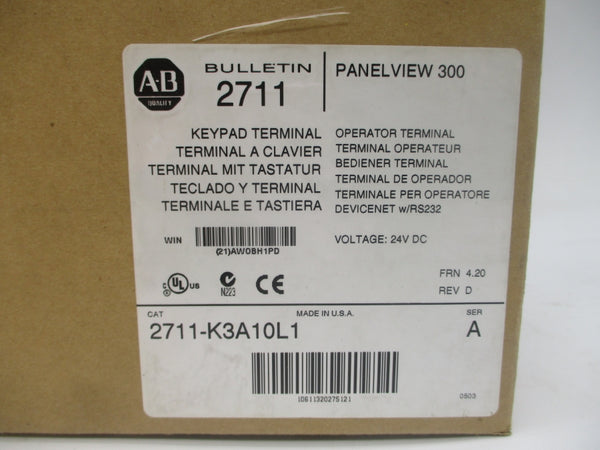 INDUSTRIAL SPARE PART 2711-K3A10L1 SER. A F/W 4.20 24VDC .42A REV. C NSMP