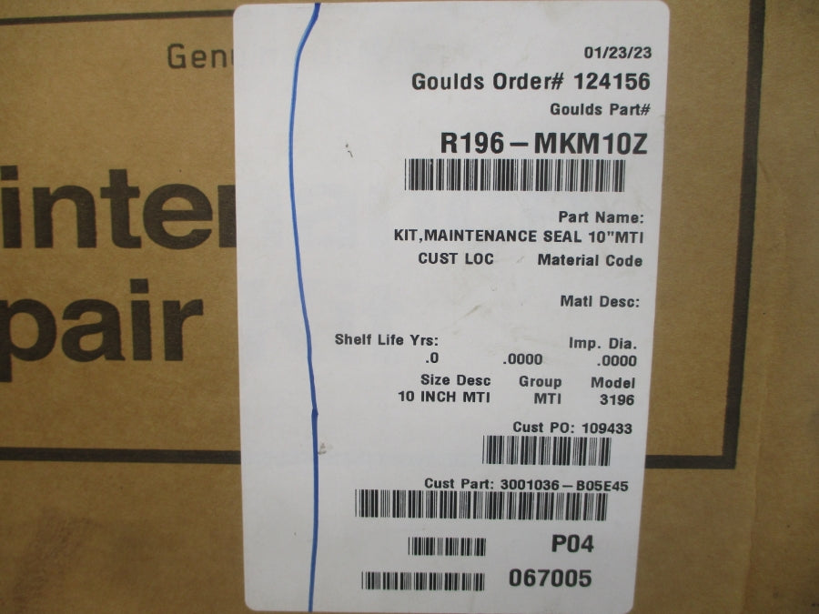 GOULDS PUMPS R196-MKM10Z NSMP