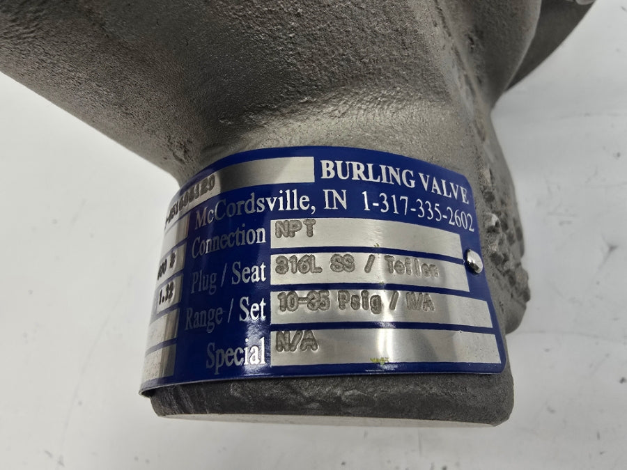 BURLING VALVE BS.75-5SS5123-251606120 10-35PSI 0.75" NSNP