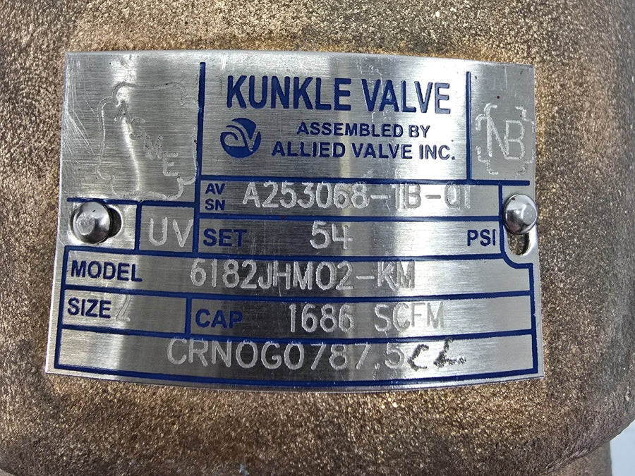 KUNKLE 6182JHM02-KM 54PSI 2" UNMP