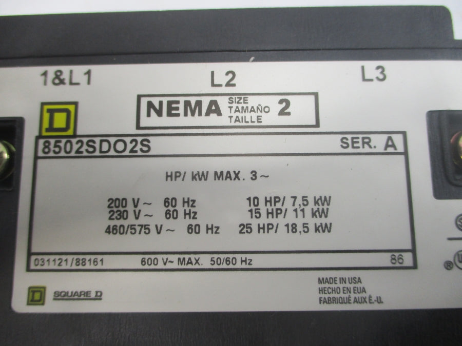SQUARE D 8502SDO2V02S SER. A 110/120V NSNP