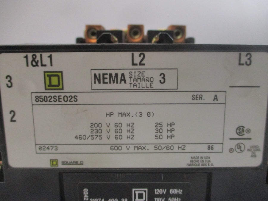 SQUARE D 8502SEO2V02S SER. A 110/120V NSNP