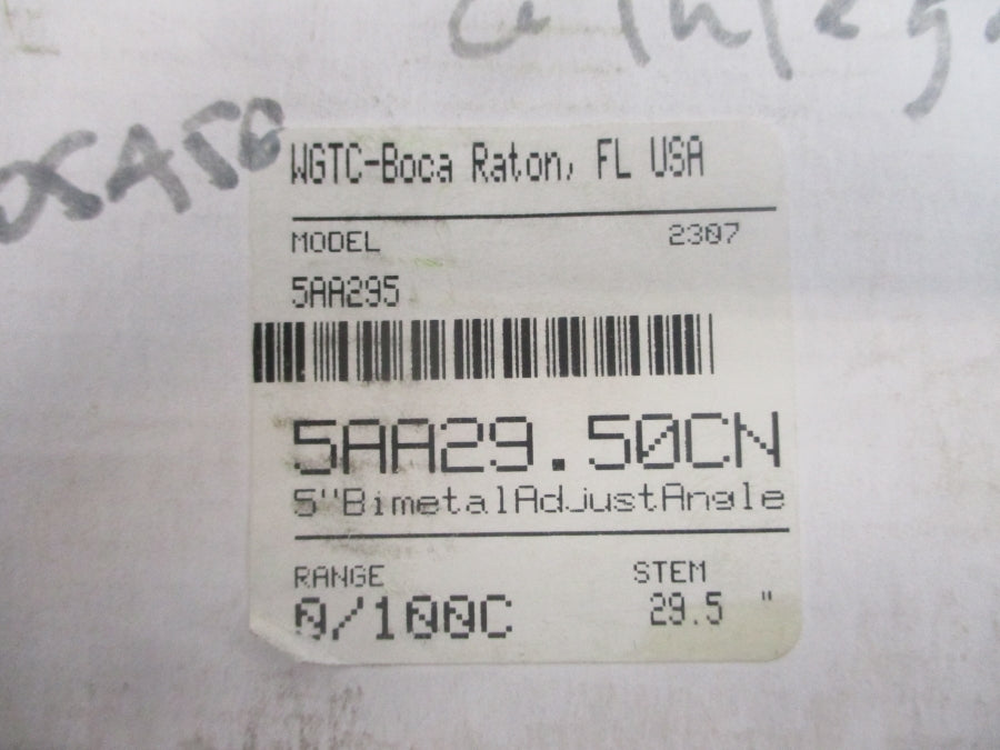 WGTC-BOCA 5AA295 0/100'C 5" STEM29.5 NSMP