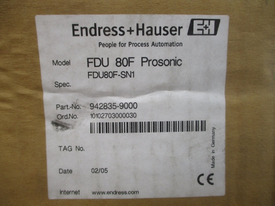 ENDRESS+HAUSER FDU80F-SN1 942835-9000 NSMP