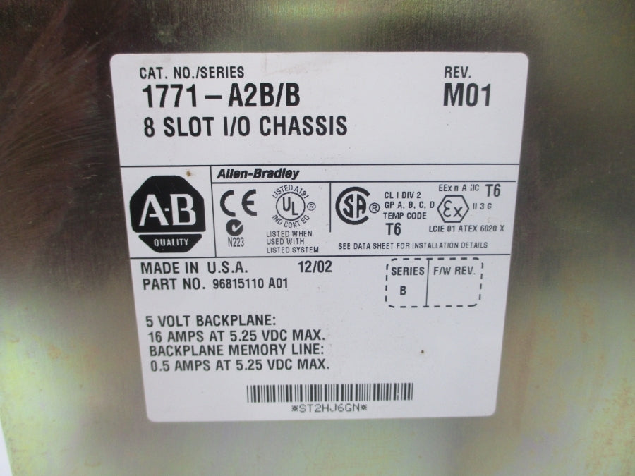 INDUSTRIAL SPARE PART 1771-A2B SER. B 5.25VDC 16A REV. M01 NSNP
