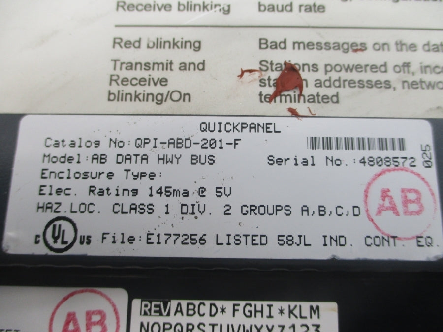 TOTAL CONTROL PRODUCTS QPI31200C2P-B QPI-ABD-201-F 120VAC NSNP