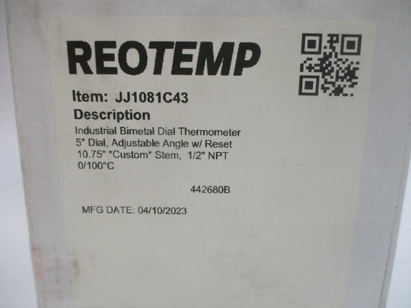 REOTEMP JJ1081C43 0/100'C 5" STEM10.75 NSMP