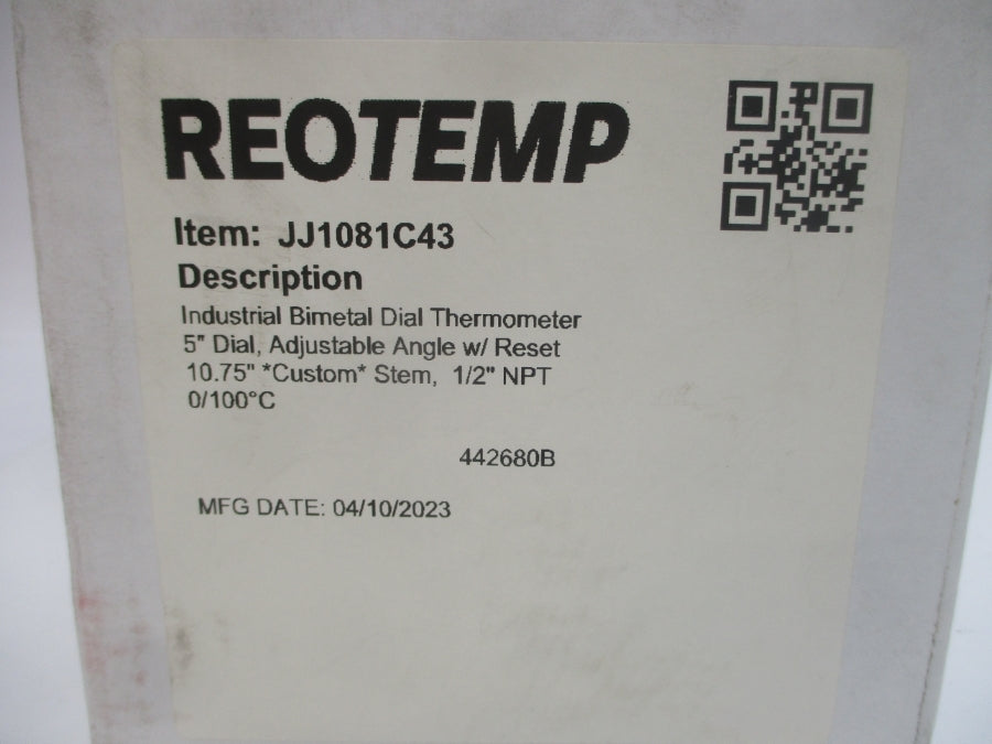 REOTEMP JJ1081C43 0/100'C 5" STEM10.75 NSMP