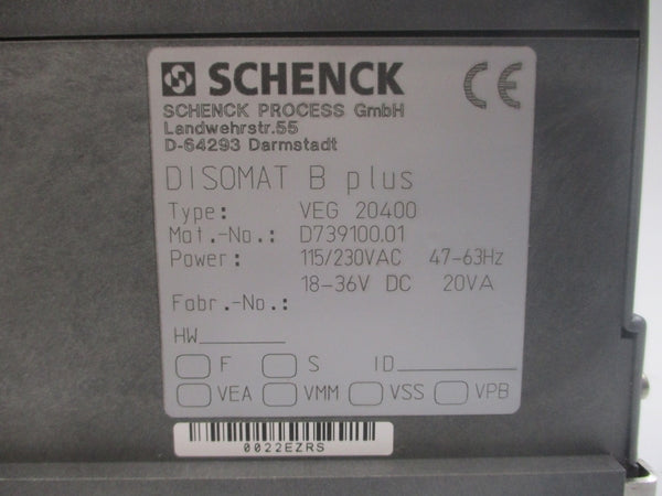 SCHENCK VEG20400 D739100.01 115/230VAC NSNP