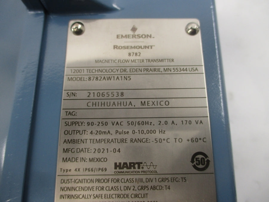 ROSEMOUNT 8782AW1A1N5 90-250VAC NSNP