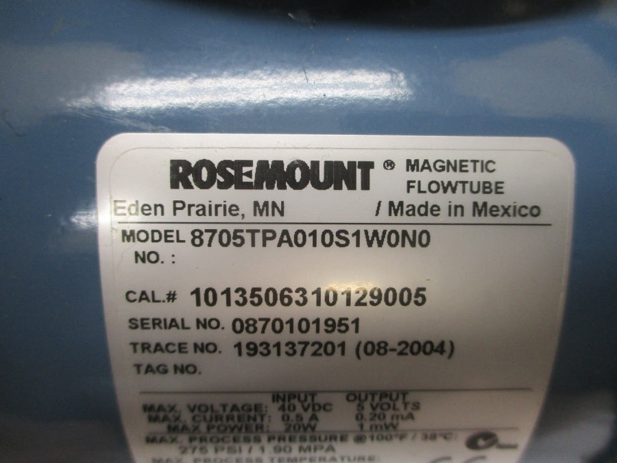 ROSEMOUNT 8705TPA010S1W0N0 40VDC 0.5A 275PSI NSNP