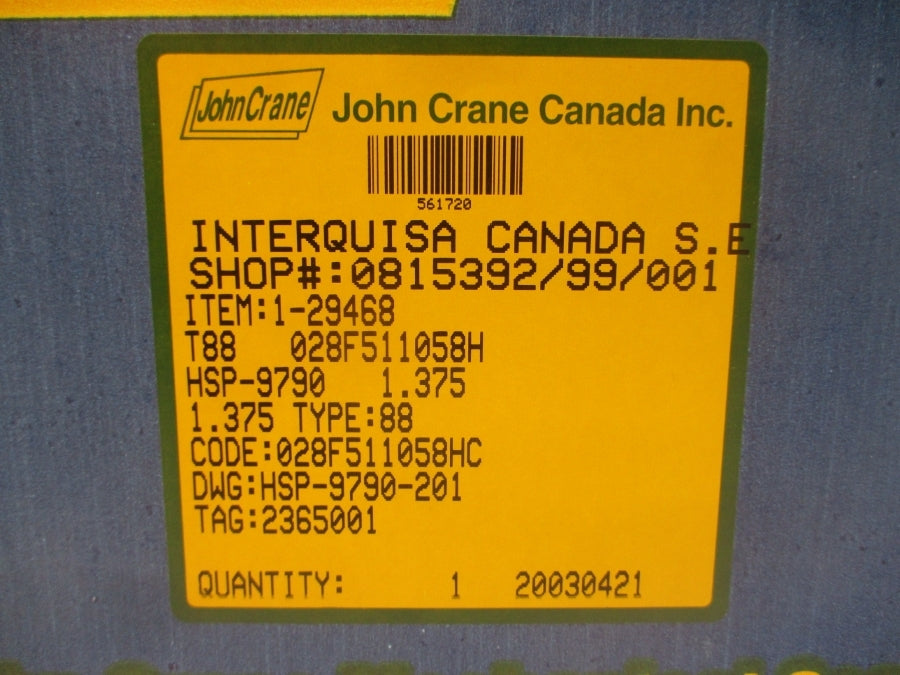 JOHN CRANE HSP-9790 TYPE 88 1.375" NSMP
