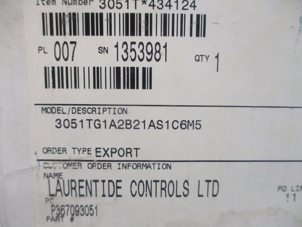 ROSEMOUNT 3051TG1A2B21AS1C6M5 10.5-42.4VDC 30PSI NSMP