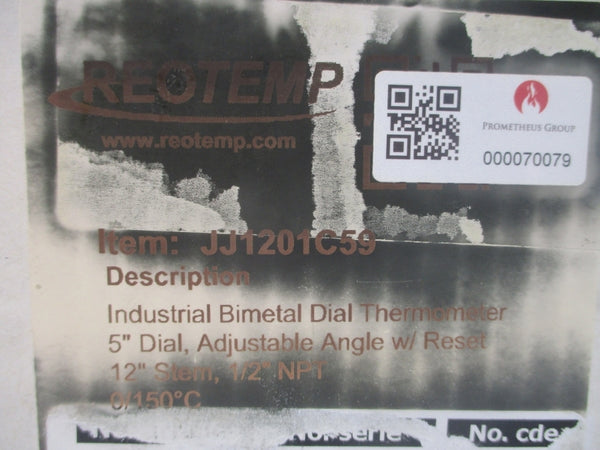 REOTEMP JJ1201C59 0/150'C 5" STEM12 NSMP