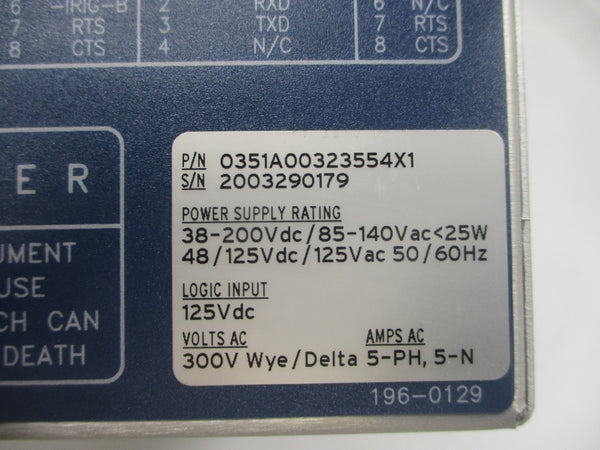 SEL SEL-351A 0351A00323554X1 85-140VAC 5A NSNP