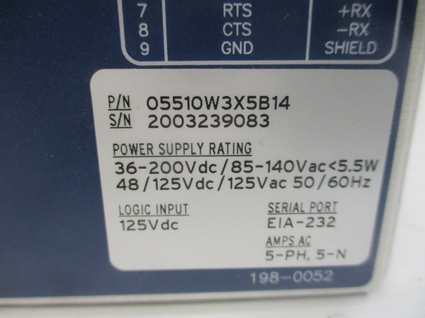 SEL SEL-551 05510W3X5B14 85-140VAC 5A NSNP
