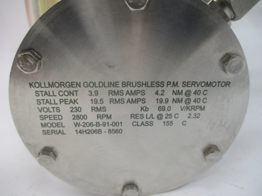 KOLLMORGEN W-206-B-91-001 230V 3.9/19.5A NSNP