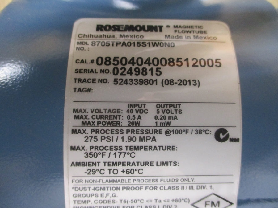 ROSEMOUNT 8705TPA015S1W0N0 40VDC 0.5A 275PSI NSMP