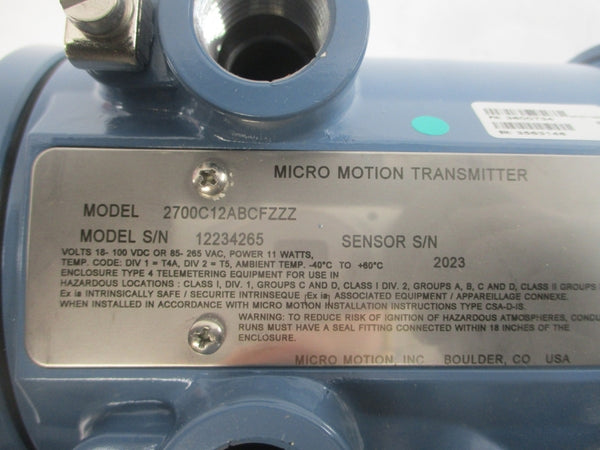 MICRO MOTION 2700C12ABCFZZZ 85-265VAC NSNP