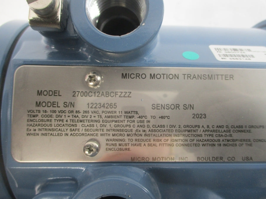 MICRO MOTION 2700C12ABCFZZZ 85-265VAC NSNP