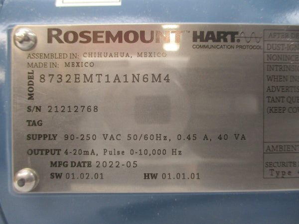 ROSEMOUNT 8732EMT1A1N6M4 90-250VAC 0.45A NSMP