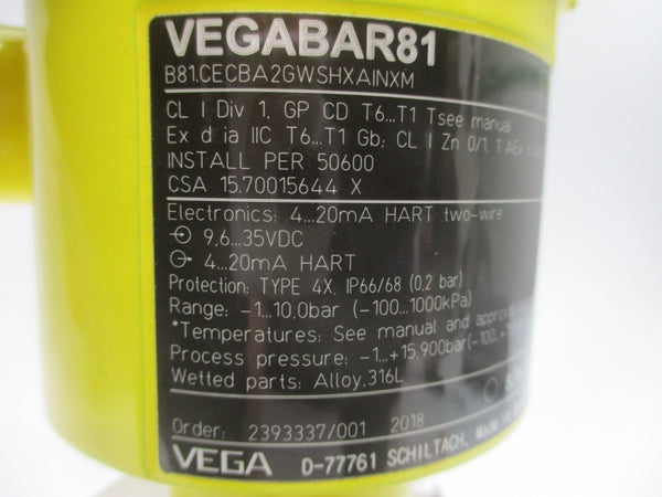 VEGA B81.CECBA2GWSHXAINXM 9.6-35VDC NSNP