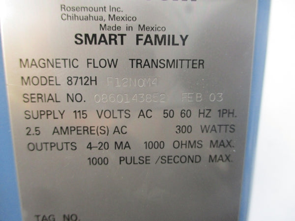 ROSEMOUNT 8712HP12N0M4 115VAC 2.5A UNMP