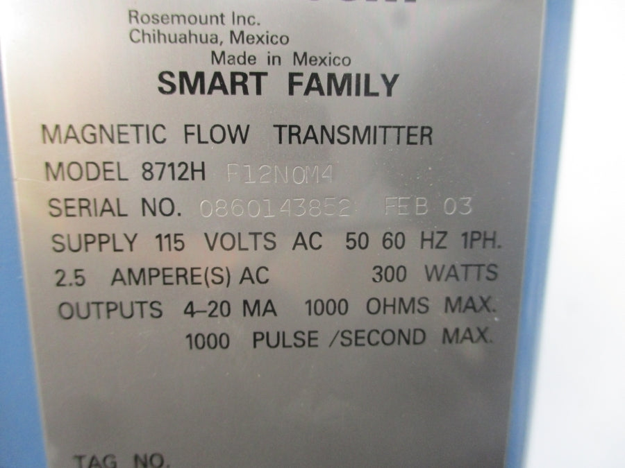 ROSEMOUNT 8712HP12N0M4 115VAC 2.5A UNMP