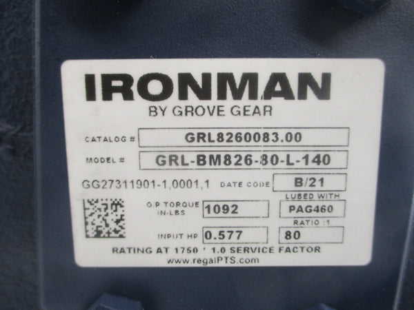 GROVE GEAR GRL-BM826-80-L-140 GRL8260083.00 NSNP